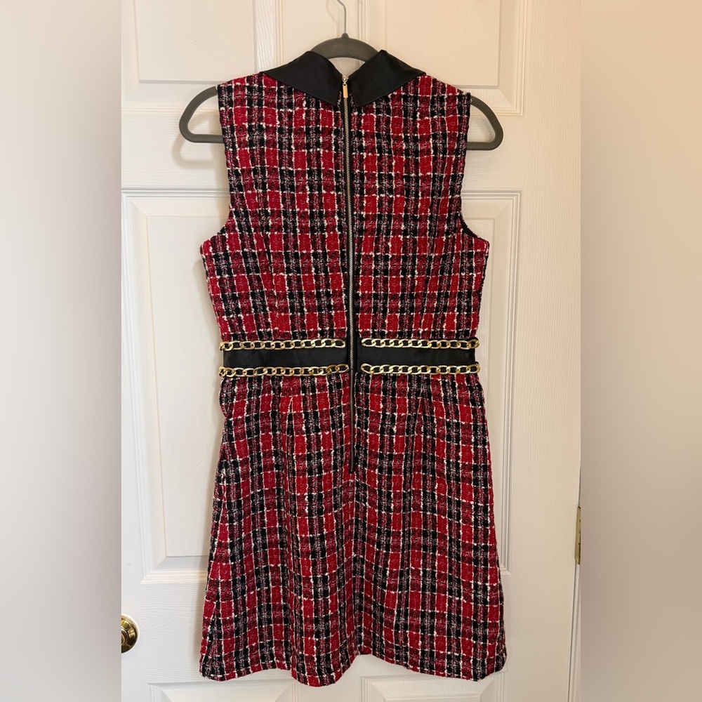 VENUS Women's Red and Black Plaid Mini Dress - Picture 3 of 8